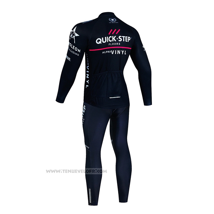 2023 Maillot Cyclisme Deceuninck Quick Step Noir Manches Longues et Cuissard